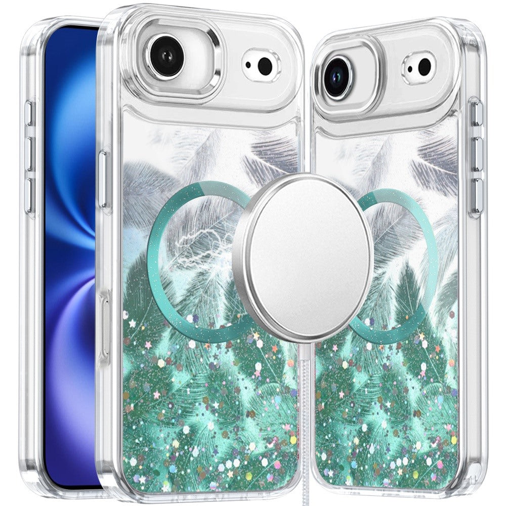 For Apple iPhone 17 AIR Epoxy Glitter Shimmer Fashion Case with Magnetic Magsafe Compatible Hybrid Sparkling Slim Protective Case Cover