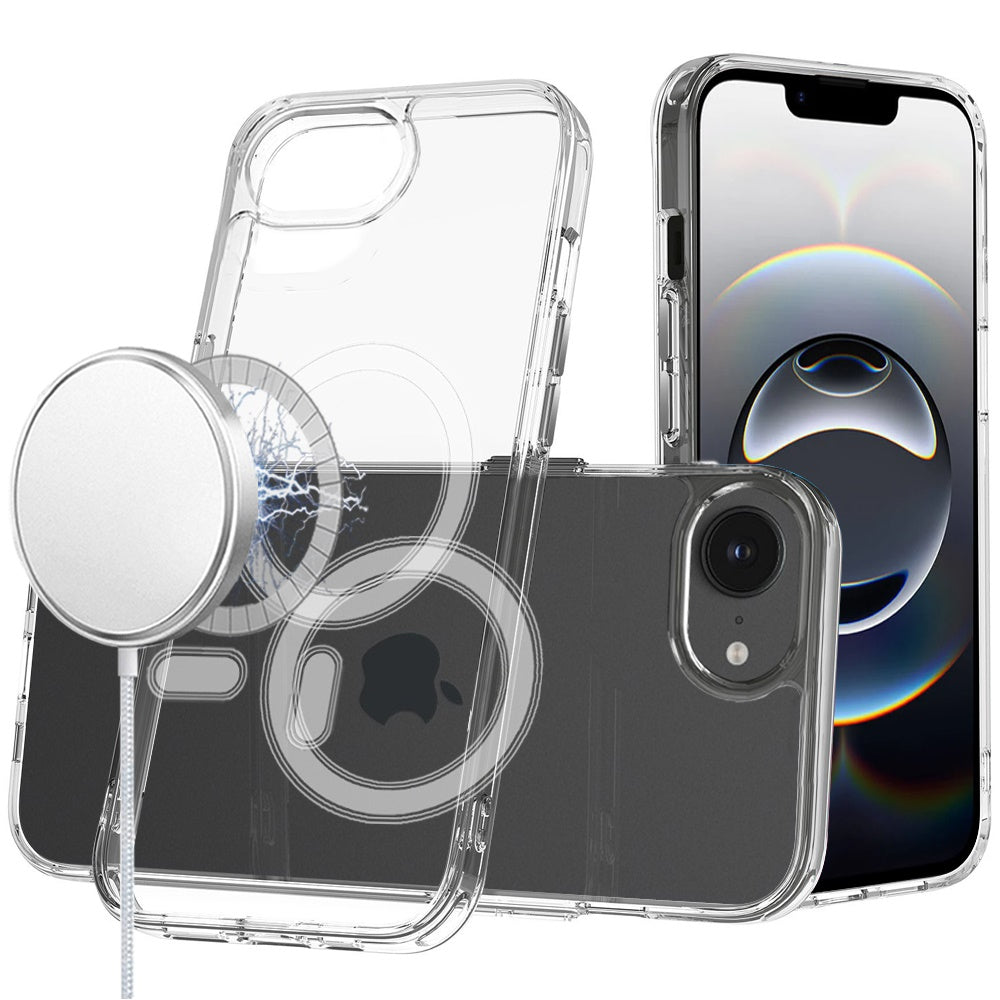 For Apple iPhone 17E /16E Clear Magnetic Case with Built-in Magnets Compatible with MagSafe Slim Soft TPU Bumper Case Cover Clear