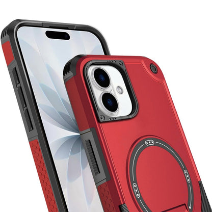 Phone Case for Apple iPhone 17 (6.3") Magnetic Kickstand Rugged Shockproof Armor Grip Anti Slip Heavy Duty Protective Matte Stand Hybrid Cover Red