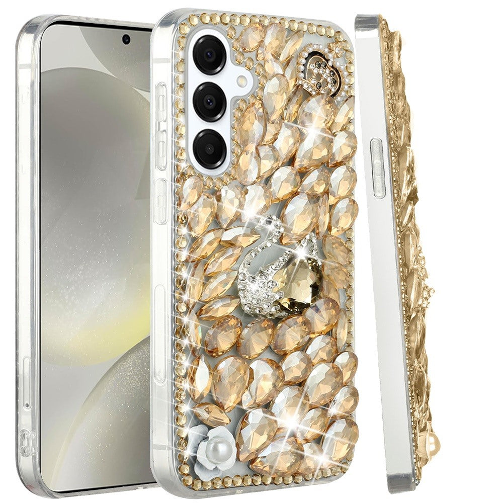 For Samsung Galaxy S25 /S24 Bling Crystal 3D Full Diamonds Luxury Sparkle Rhinestone Hybrid Protective Case Cover
