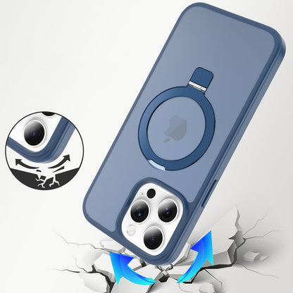 Phone Case for Apple iPhone 14 Pro Max Magnetic Ring Stand Full Rotation Matte Shockproof Grip Anti Slip Durable Camera Protection Hybrid Cover