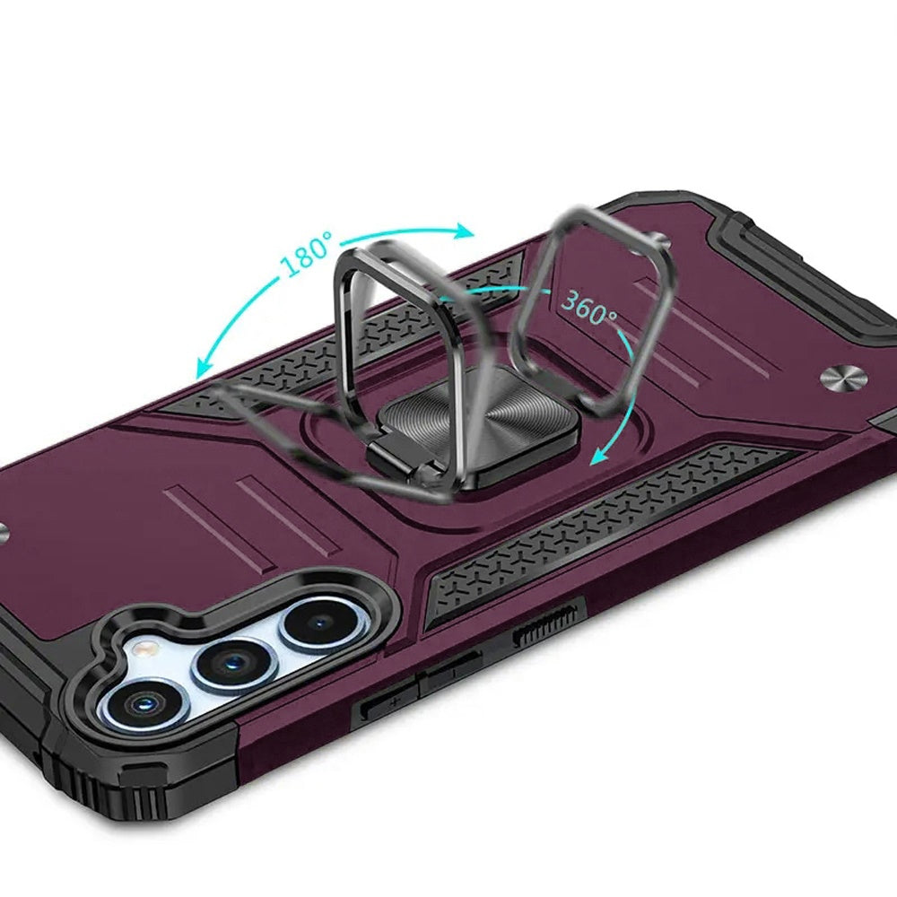 Phone Case for Samsung Galaxy S26+ / S26 Plus Magnetic Car Mount Hybrid Ring Stand Shockproof Rugged Grip Armor Heavy Duty Protective TPU Durable Cover Purple
