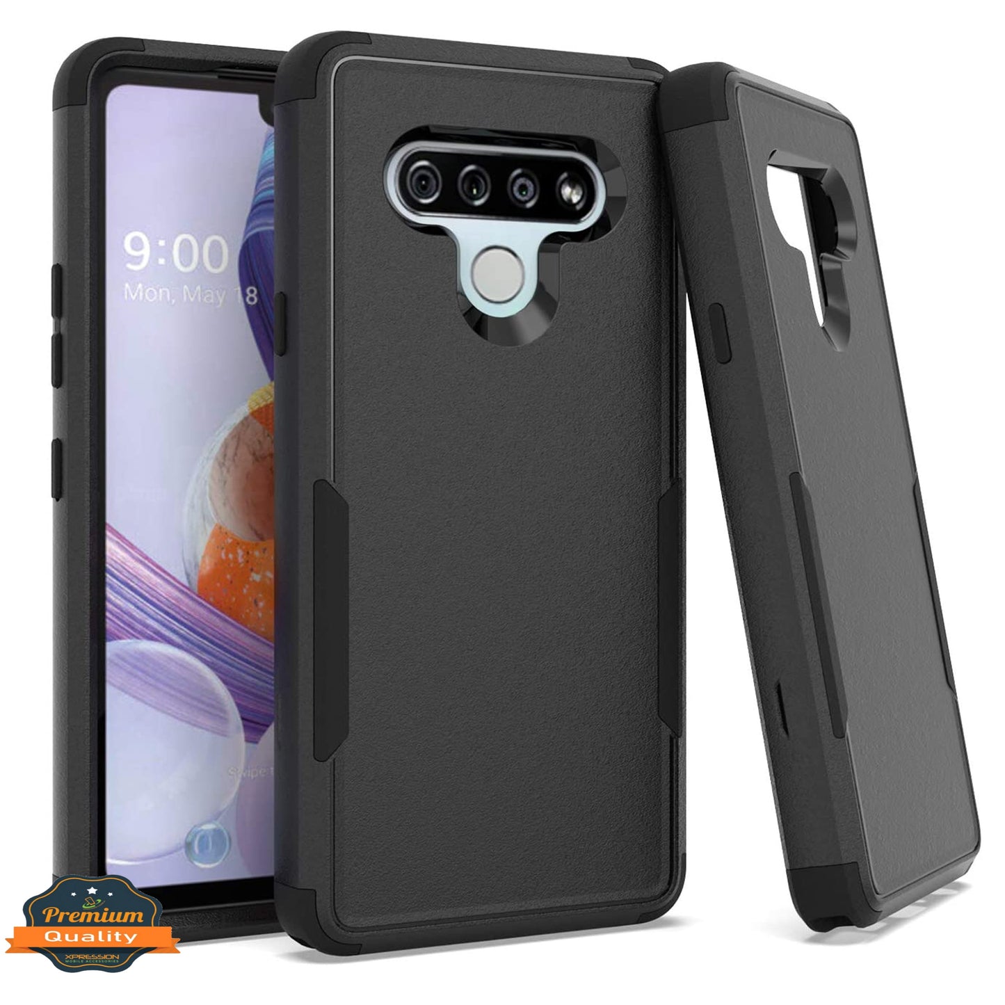 For Apple iPhone 15 Pro (6.1") Hybrid Shockproof Silicone Rubber TPU + Hard PC Heavy Duty Three Layer Body Protection  Phone Case Cover