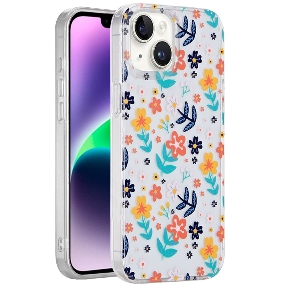 For Apple iPhone 14 /13 Fashion Layer Design Slim IMD TPU Protective, Shockproof Hybrid Stylish Durable Hard PC Case Cover