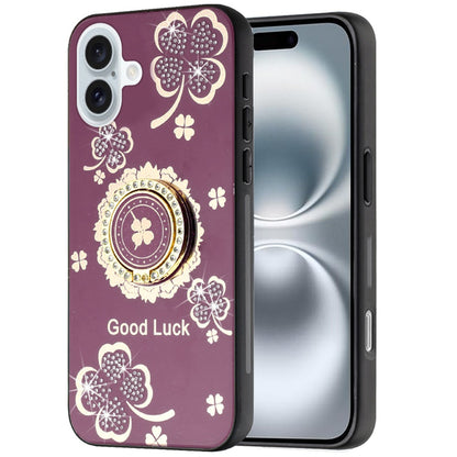Diamond 3D Fashion Floral Glitter Engraved Luxury Bling Hybrid Shockproof Chrome Edge Protective Grip