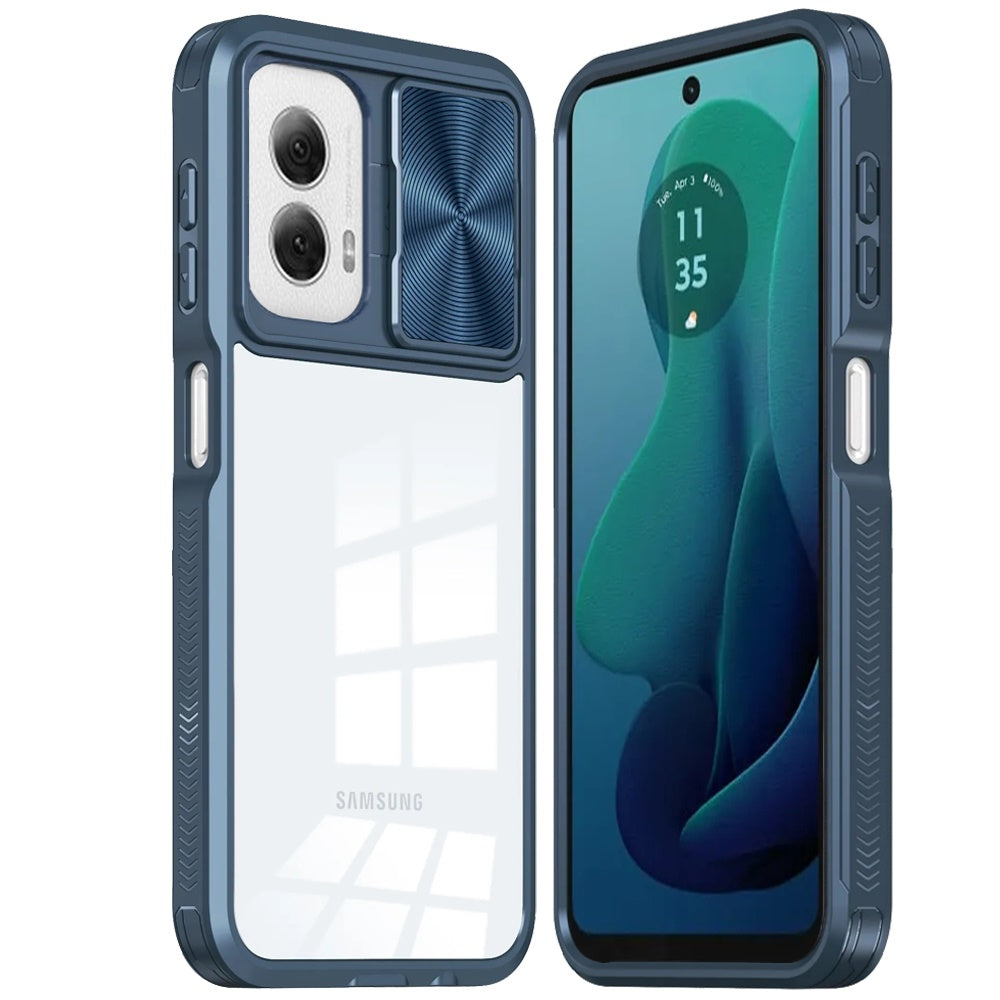 Standard for Motorola Moto G Stylus 5G 2024 Motorola Moto G Stylus 5G 2024 Hybrid Cases with Sliding Camera Cover Transparent Back Slim Shockproof Bumper TPU Protective Cover