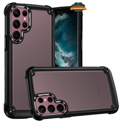 For Apple iPhone 15 (6.1") Heavy Duty Hybrid Clear back Shield Hard PC + TPU Bumper Edge Frame Shockproof Protective  Phone Case Cover