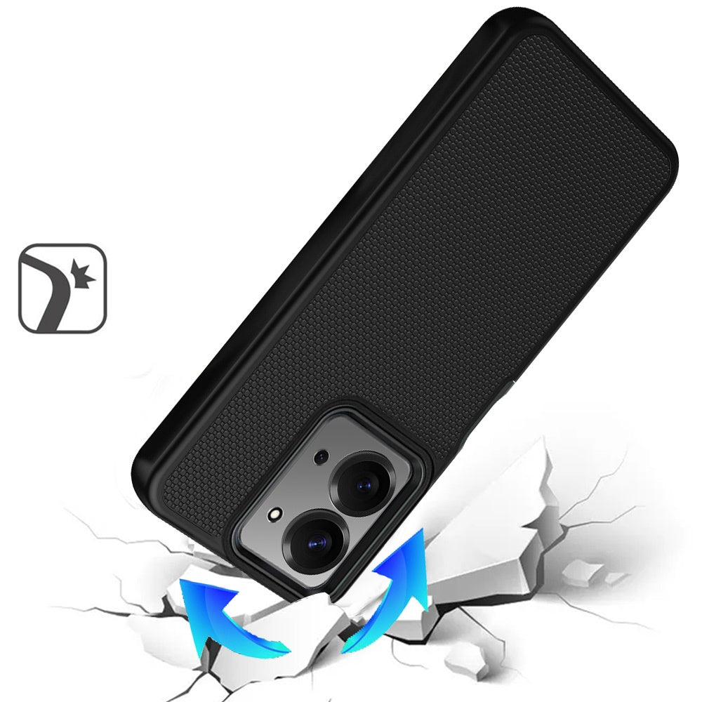 Phone Case for Boost Celero 5G Velocity Textured Dotted Hybrid Dual Layers Rugged TPU Shock Absorbing Reinforced Bumper Non Slip Grip Cover