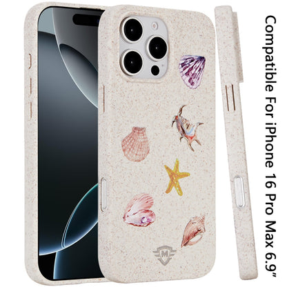 For Apple iPhone 16 Pro Max (6.9") Eco Friendly Bio-Degradable Design Hybrid Cases Slim Fit Soft TPU Drop Protection Rubber printed Case Cover