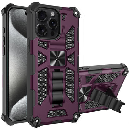 Built in Magnetic Hiden Kickstand Shockproof Rugged Armor Grip Hybrid Heavy Duty Anti Slip Protective Style
