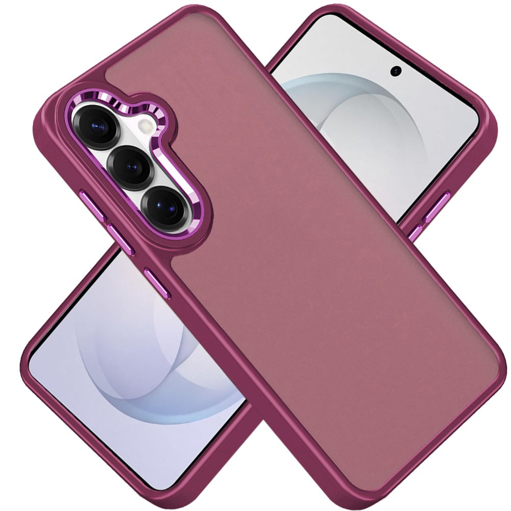 Phone Case for Samsung Galaxy S26 FE /Fan Edition Polished Acrylic Hybrid TPU Slim Shockproof Metal Button Thick Durable Grip Camera Protection Anti-Scratch Cover