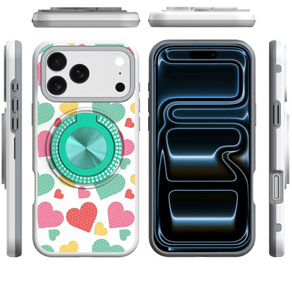 Phone Case for Apple iPhone 18 Pro Max Magnetic Ring Stand Matte Metal Hybrid Car Mount Friendly Shockproof Rotational Grip Diamond Design Pattern Cover