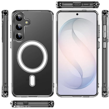 Phone Case for Samsung Galaxy S26 FE /S26 Fan Edition Thick Clear Hybrid Magnetic Circle Shock Absorbing Reinforced Corners TPU Heavy Duty Transparent Frame Bumper Cover Clear