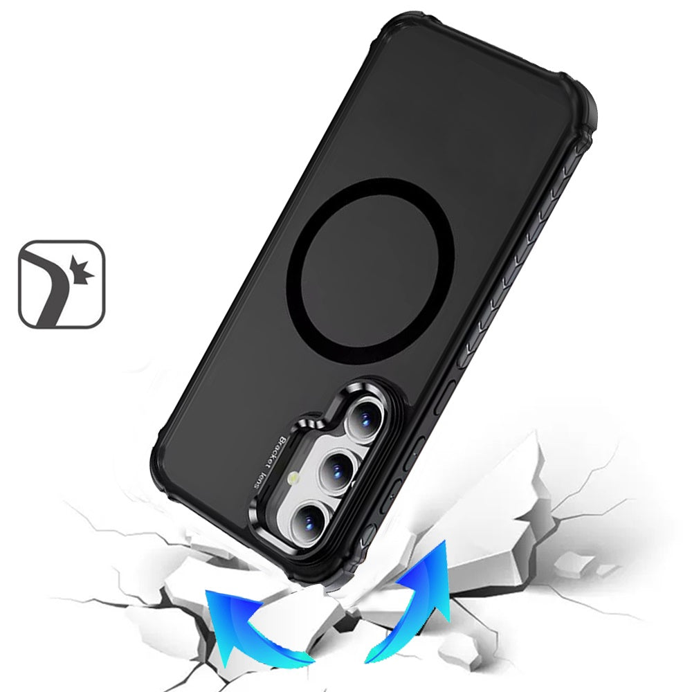 For Apple iPhone 12 Pro Max Hybrid Metal Camera Stand Ring Sturdy, Compatible with MagSafe, Matte Hard TPU Colorful Edge Case Cover