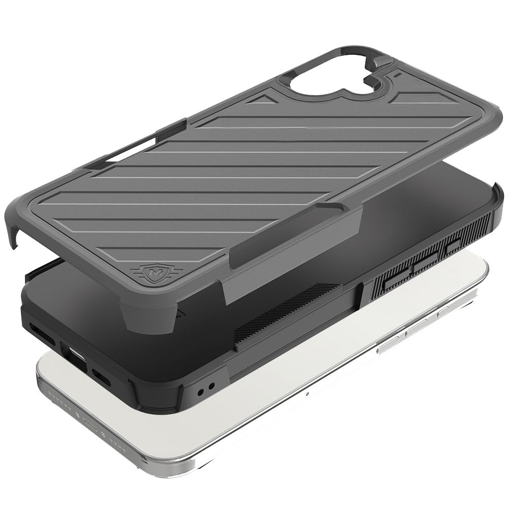 For Motorola Edge 2025 Premium Hybrid Rugged lined Shockproof Textured 2-in-1 Non-Slip Hard PC & TPU Non Slip Tough Case Cover