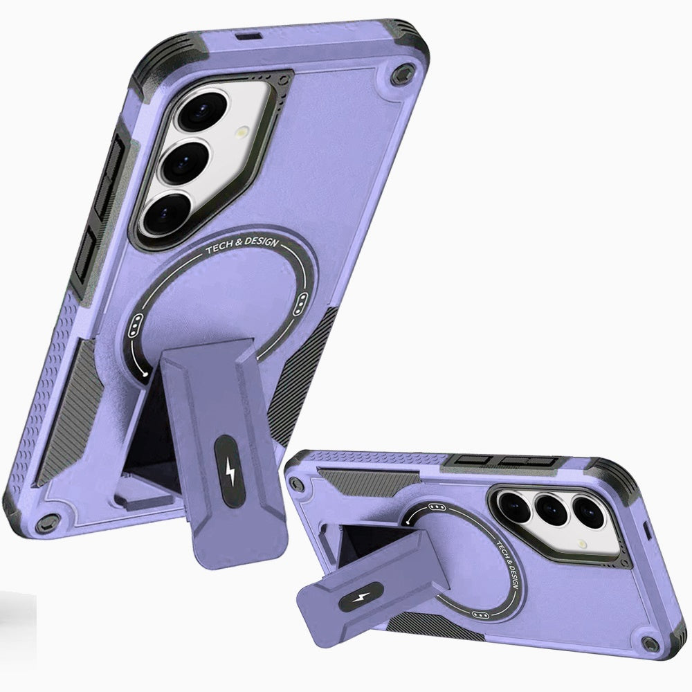 Magnetic Kickstand Rugged Shockproof Armor Grip Anti Slip Heavy Duty Protective Matte Stand Hybrid