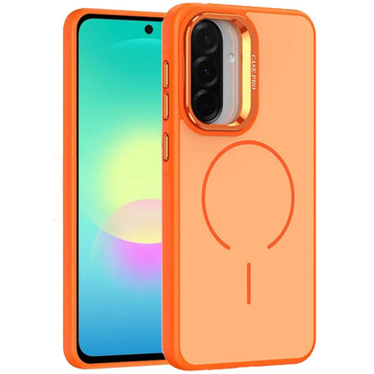 Phone Case for Samsung Galaxy A27 Premium Matte Magnetic Camera Stand Hybrid Shockproof Rugged Protective Anti Scratch Durable Grip Metal Buttons Cover