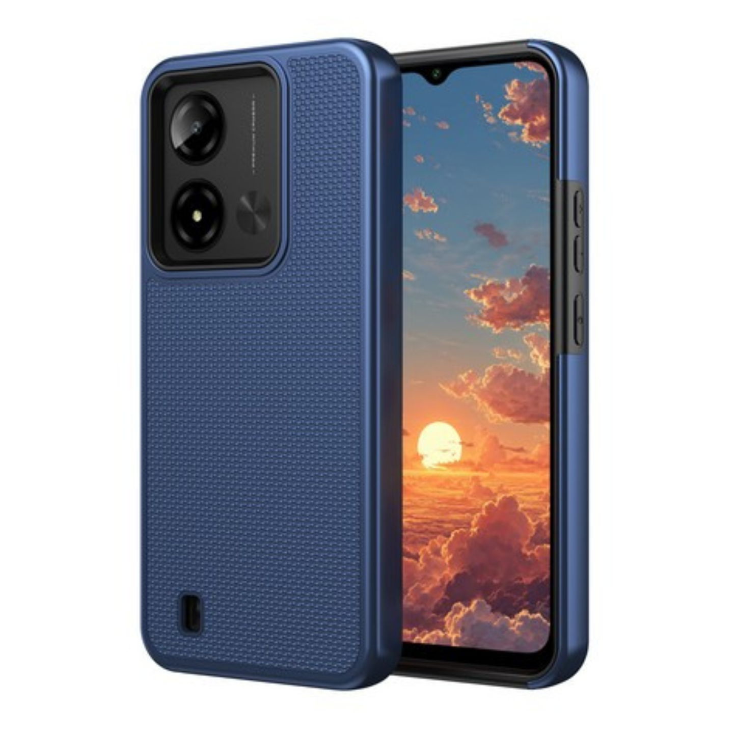 Phone Case Cover for Cloud Mobile Stratus C8 Prime Dual Layer Slim & Tough Hybrid Shockproof Heavy Duty Rubber TPU Matte with Textured Rugged Shell Protection Cover
