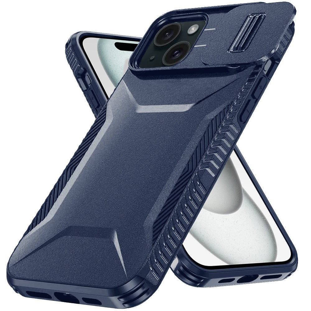 For Apple iPhone 12 /12 Pro Slim Fit Shockproof Hybrid with Slide Camera Window Covering, Rugged Tpu Silicone Hard PC Bumper Case Cover