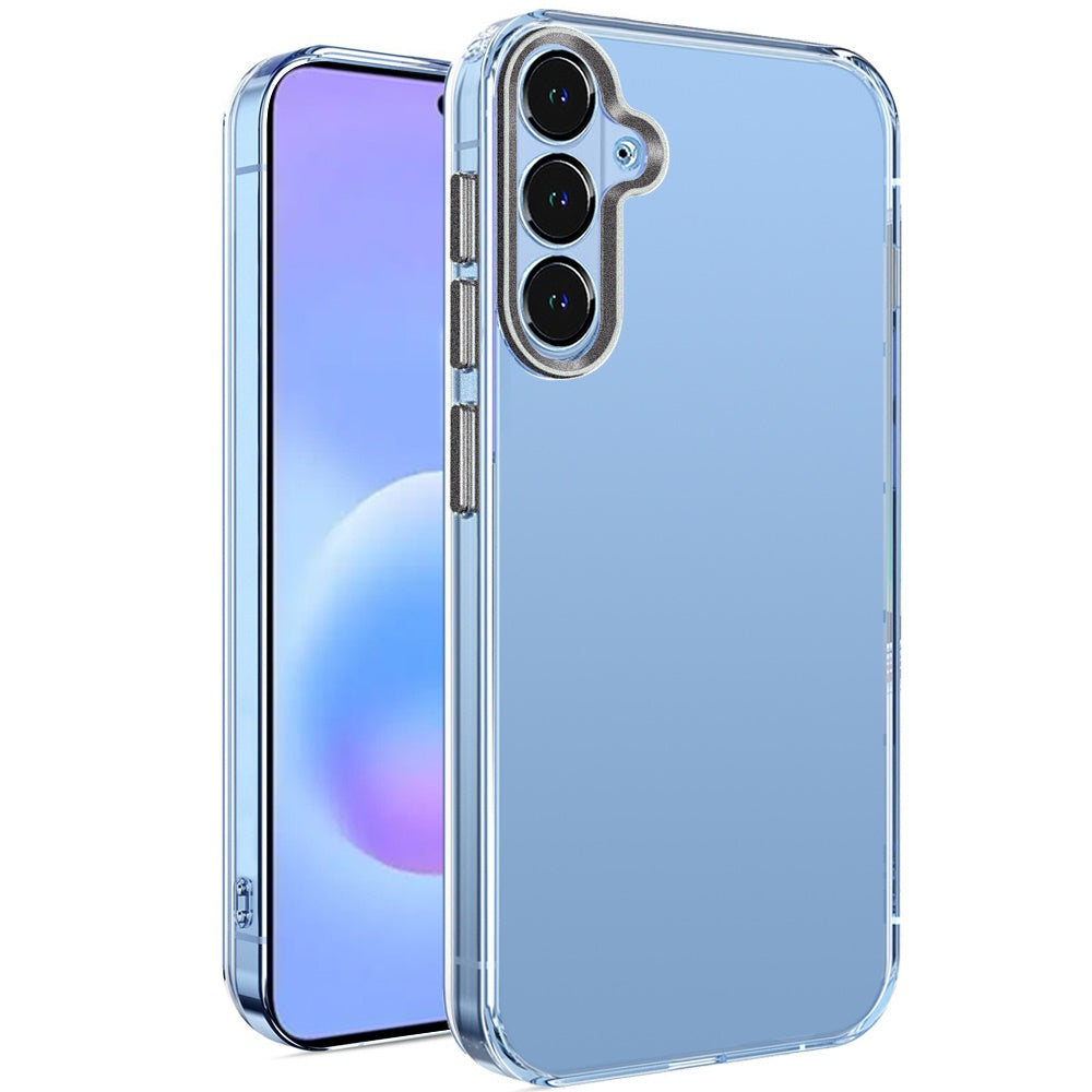 Phone Case for Samsung Galaxy A57 Transparent Clear Hybrid Metal Button Camera Guard Shockproof Gummy TPU Slim Protective Grip Cover
