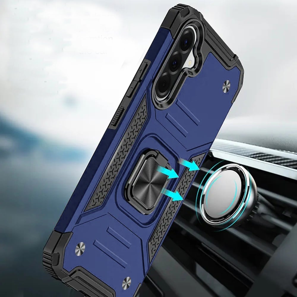 Phone Case for Samsung Galaxy A27 Magnetic Car Mount Hybrid Ring Stand Shockproof Rugged Grip Armor Heavy Duty Protective TPU Durable Cover