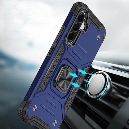 Phone Case for Samsung Galaxy A27 Magnetic Car Mount Hybrid Ring Stand Shockproof Rugged Grip Armor Heavy Duty Protective TPU Durable Cover
