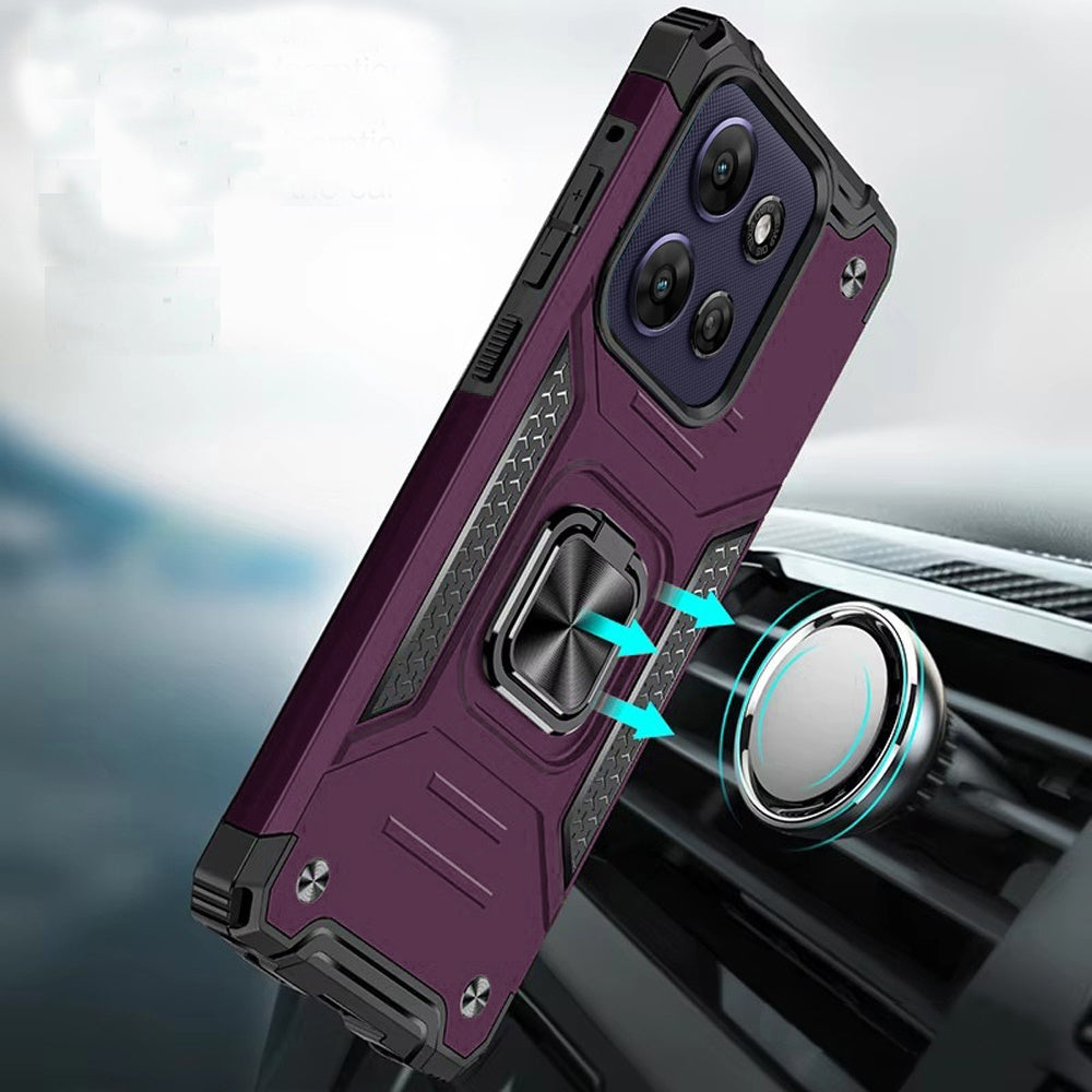 Phone Case for Motorola Moto G Power 5G 2026 /2025 Magnetic Car Mount Hybrid Ring Stand Shockproof Rugged Grip Armor Heavy Duty Protective TPU Durable Cover Purple