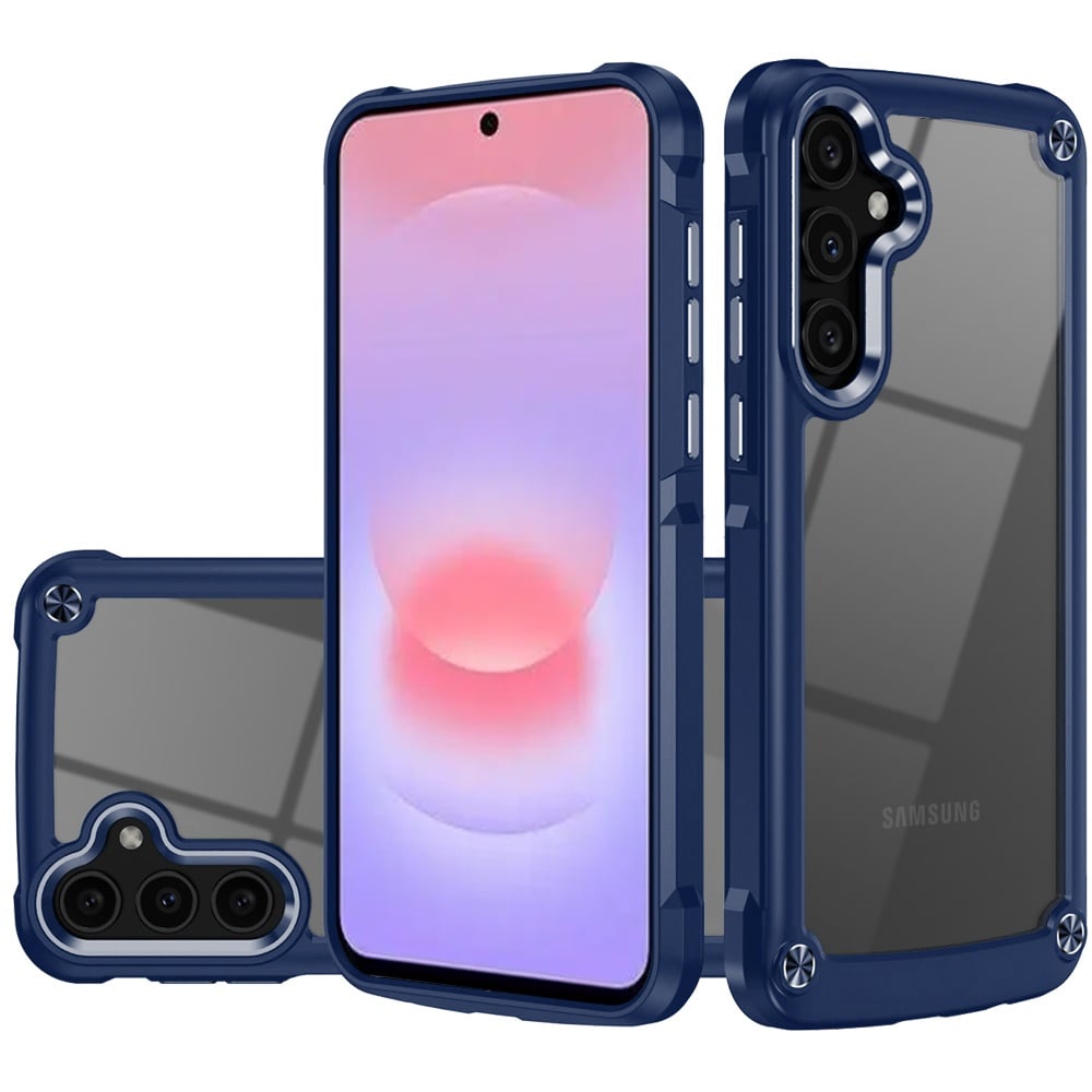 Transparent Hybrid Metal Button Camera Edge Shockproof Bumper Frame TPU Protective Slim Grip Durable