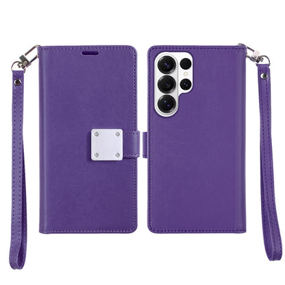 For Samsung Galaxy S26 Ultra Wallet Cases PU Leather with Credit Card /ID /Cash Holder Slot Dual Flip Book Pouch, Stand and Strap Case Cover