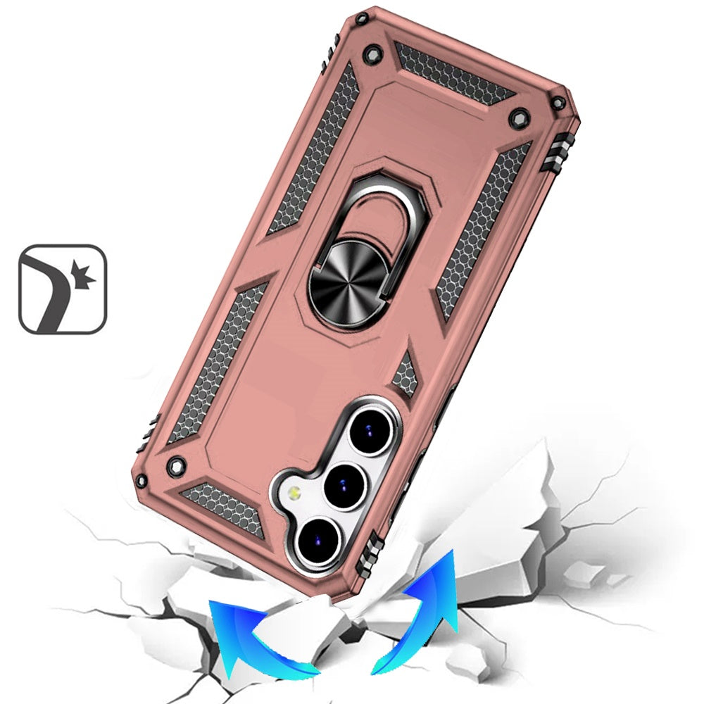 For Samsung Galaxy S25 Plus /S25+ /S24/Plus Hybrid Shockproof Durable 360 Degree Rotatable Ring Stand Holder Kickstand Fit Magnetic Car Mount Case Cover