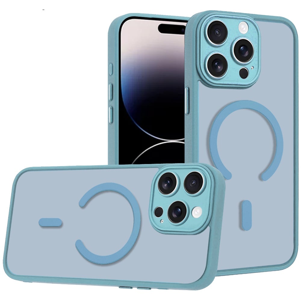 Phone Case for Apple iPhone 14 Pro Max Matte Frosted Magnetic Back Hybrid Hard PC Soft TPU Camera Protection Slim Shock Absorbing Anti Fingerprint Cover
