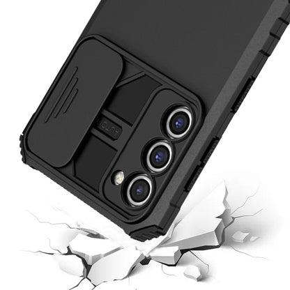 For Samsung Galaxy S21+ / S21 Plus Hybrid Hard PC & TPU Rubber Shockproof with Kickstand & Covered Camera Protection Case Cover Black