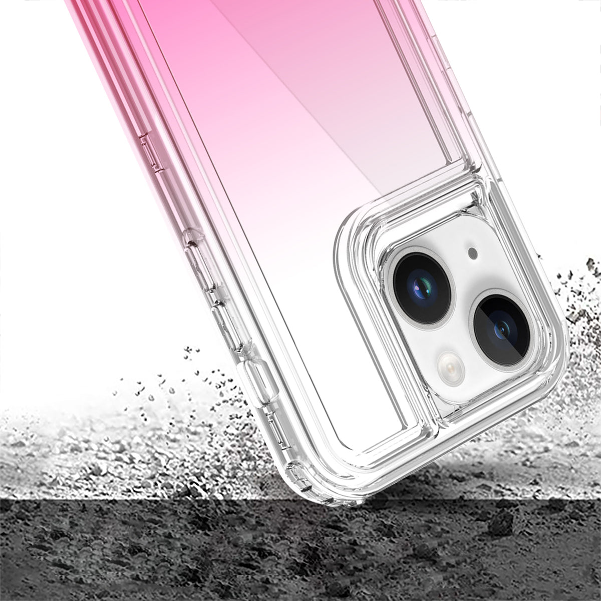 For Samsung Galaxy A26 Hybrid 3-in-1 Clear Case - Two-Tone Transparent Shockproof TPU + Hard Protective Frame Case Cover Clear + Pink