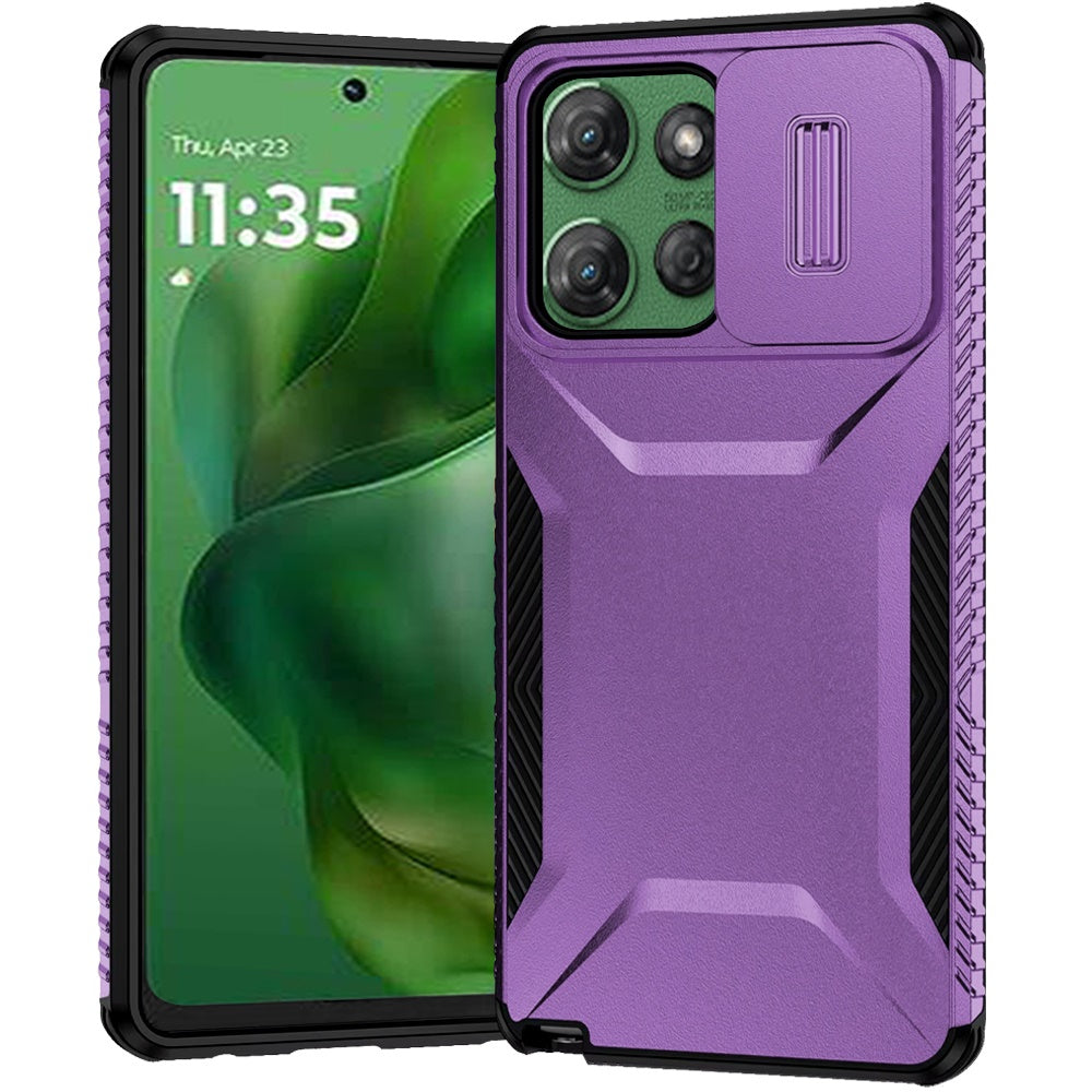 For Motorola Moto G Stylus 5G 2025 Slim Fit Shockproof Hybrid with Slide Camera Window Covering, Rugged Tpu Silicone Hard PC Bumper Case Cover