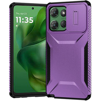 For Motorola Moto G Stylus 5G 2025 Slim Fit Shockproof Hybrid with Slide Camera Window Covering, Rugged Tpu Silicone Hard PC Bumper Case Cover