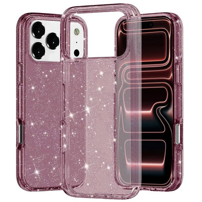 Phone Case for Apple iPhone 18 Pro Max/ 17 Pro Max Glitter Transparent Shockproof Thick Clear Hybrid Slim Fit Heavy Duty 3mm TPU Protective Bumper Cover Purple