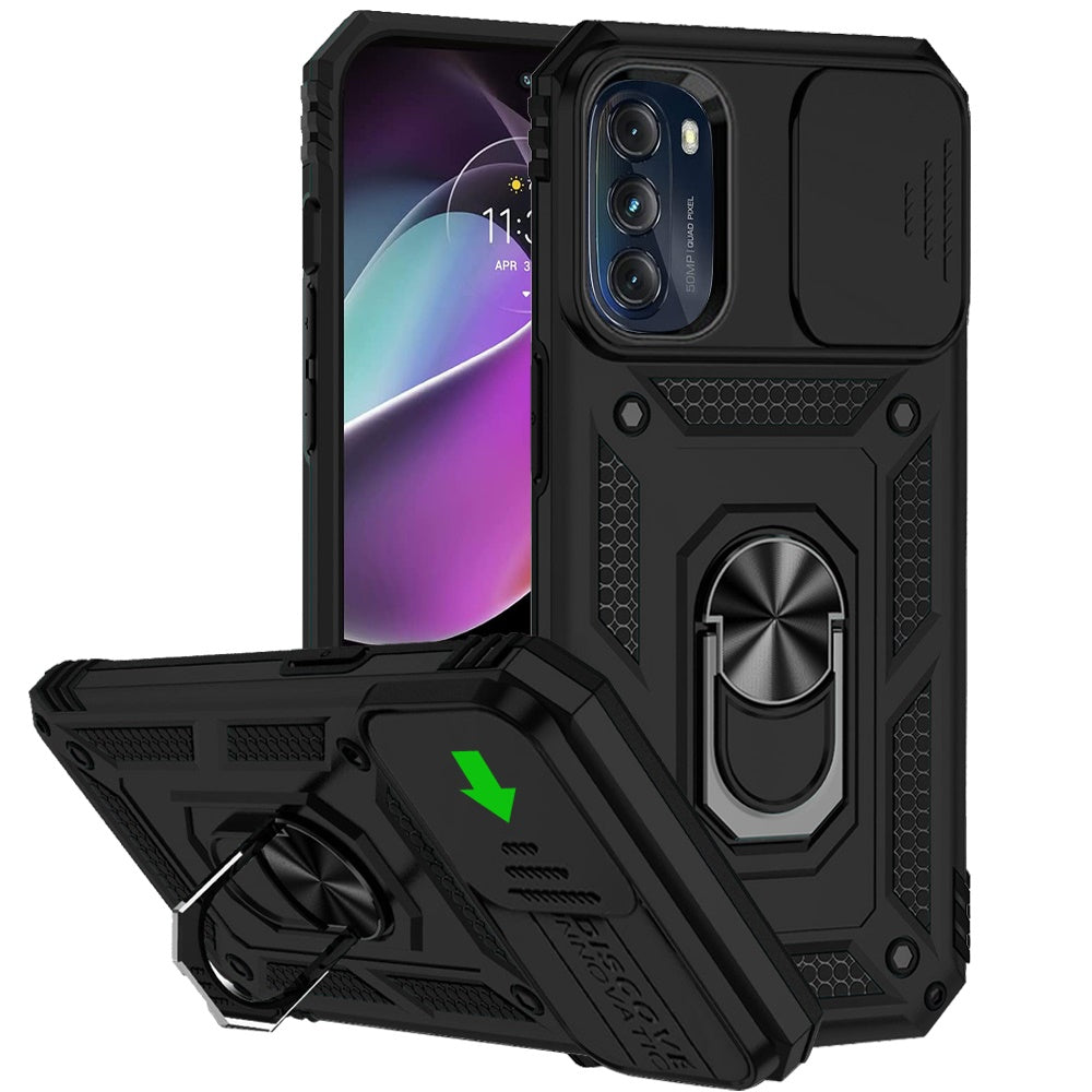 For Samsung Galaxy S25 Ultra Hybrid Ring Shockproof with 360° Rotate Ring Kickstand, Camera Lens Protection, Soft Edge Bumper Case Cover
