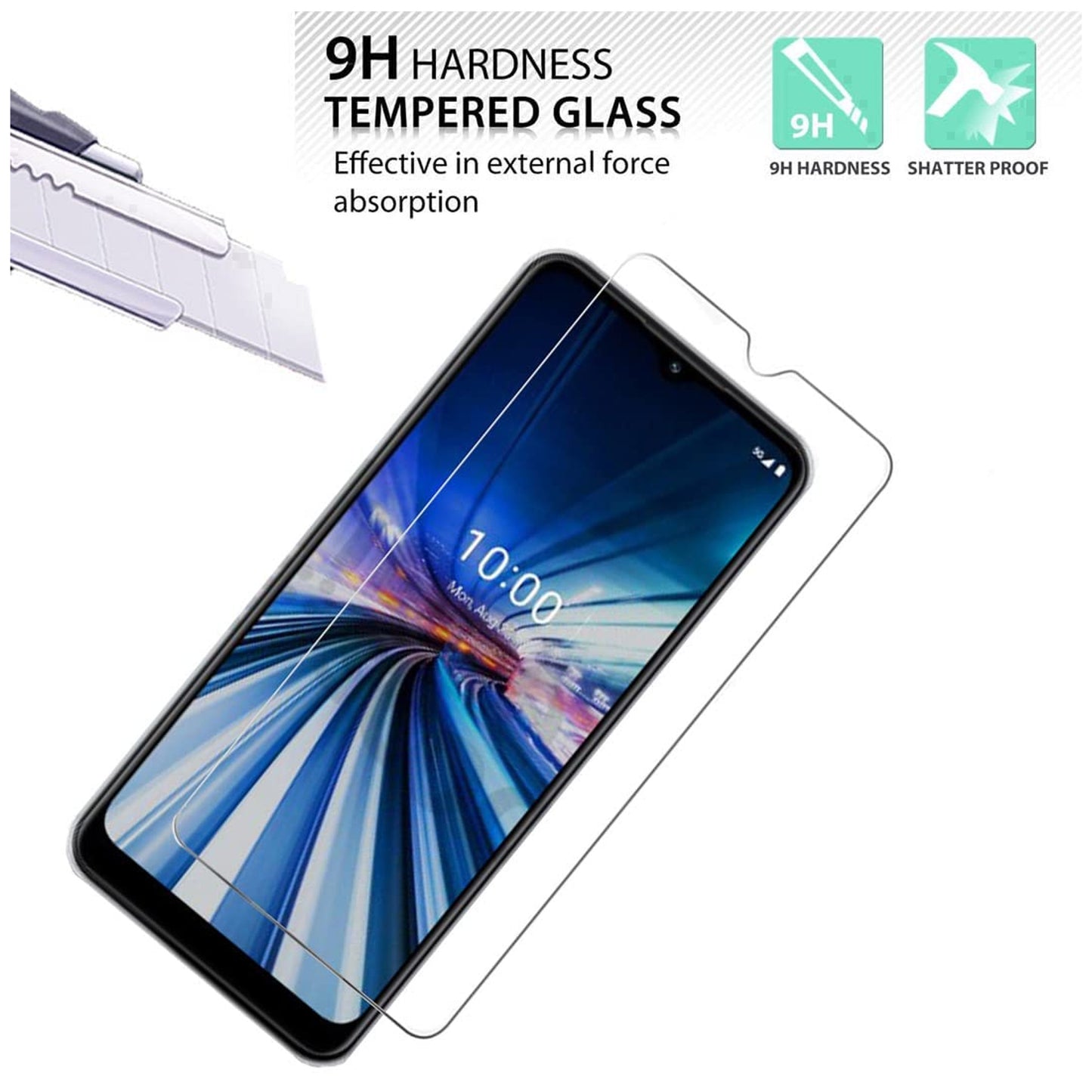 For AT&T Verge Tempered Glass Screen Protector, Bubble Free, Anti-Fingerprints HD Clear, Case Friendly Tempered Glass Film Case Cover Clear