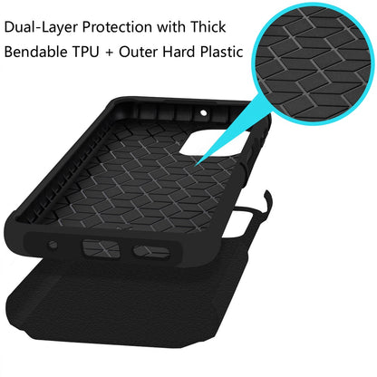 For Motorola Moto G Stylus 5G 2025 Tough Hybrid Dual Layer Hard PC TPU Rubber Bumper, Shock Absorption, Screen Protector Included Case Cover