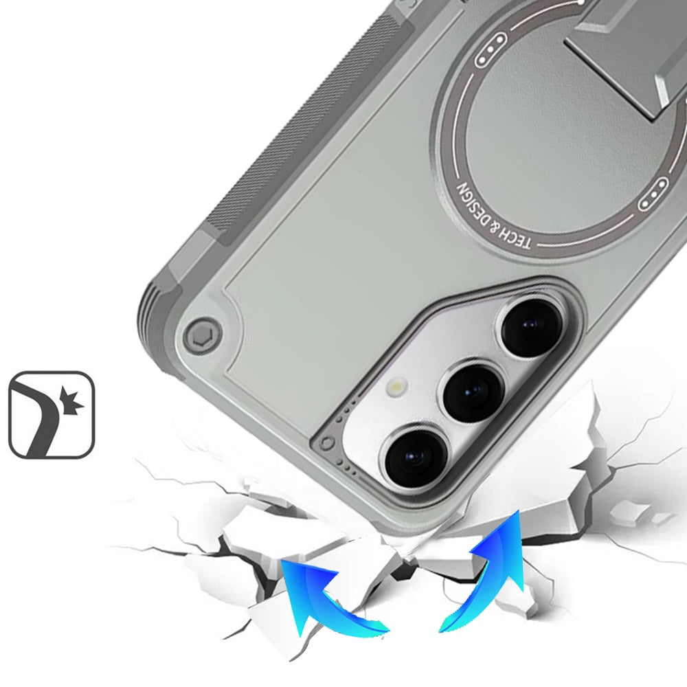 For Samsung Galaxy A16 5G Magnetic Invisible Kickstand Holder with Magsafe, Slim Fit Shockproof Hybrid Military Grade Heavy Duty Case Cover Blue