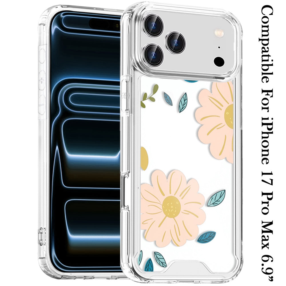 For Apple iPhone 17 Pro Max (6.9") Beautiful TPU Design, Slim Shockproof Soft Cover for Women and Girls, Stylish Protective Case Cover