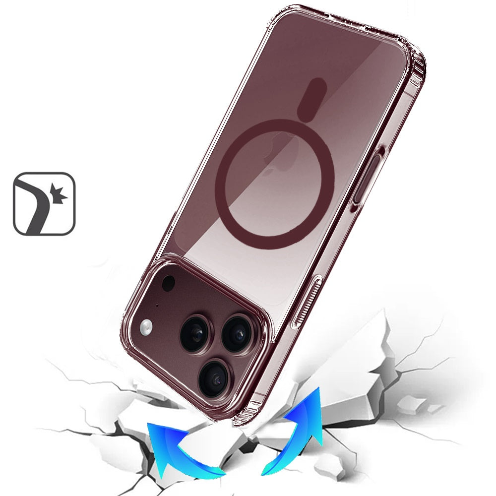 Phone Case for Apple iPhone 18 Pro/ 17 Pro magnetic clear TPU PC hybrid shockproof reinforced corners drop protection hard shell flexible bumper slim fit Cover Purple