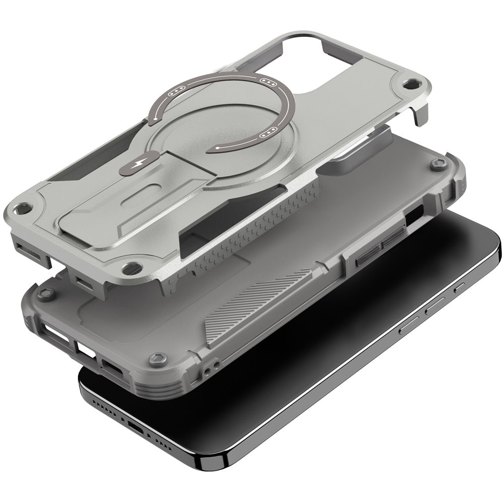 For Apple iPhone 15 Magnetic Invisible Kickstand Holder with Magsafe, Slim Fit Shockproof Hybrid Military Grade Heavy Duty Case Cover