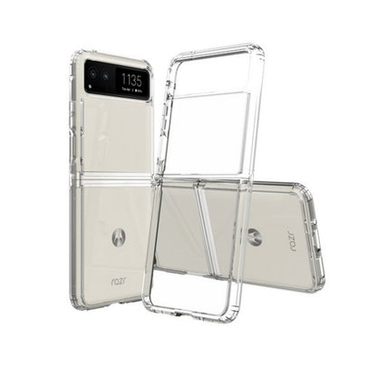 For Motorola Razr 2025 Acrylic Hybrid Clear Hard Back Cover Slim Thin Fit TPU Hard PC with Frame Bumper Protection Case Cover Transparent