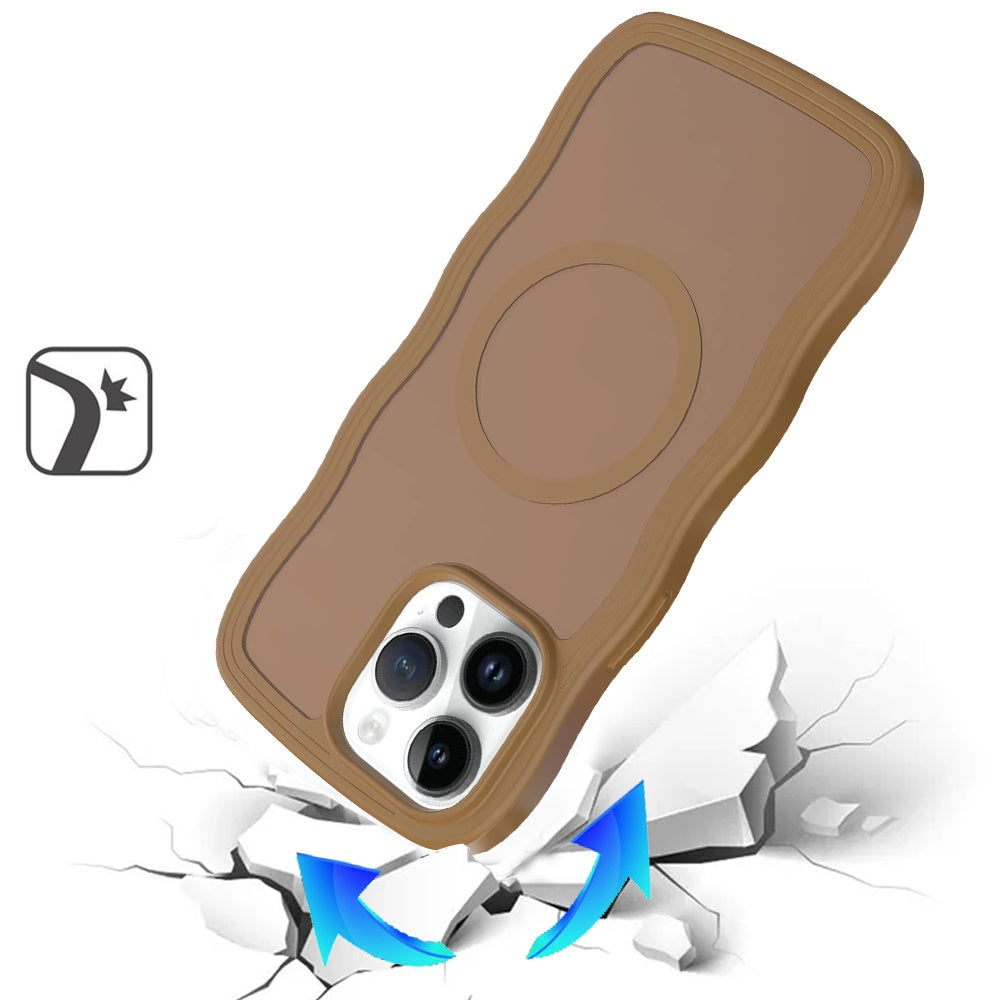 For Apple iPhone 17E /16E Grip Hand Magnetic Hybrid Case Shockproof Protection Matte Skin Rubber TPU + PC Case Cover Coffe