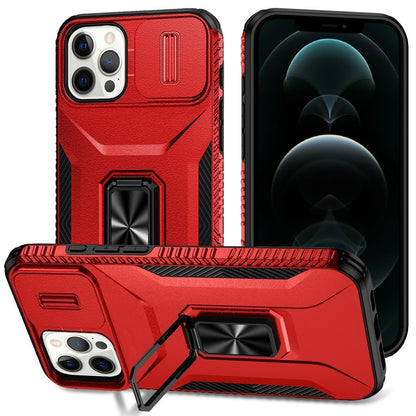 Phone Case for Apple iPhone 12 Pro Max Magnetic Ring Stand Camera Protection Shockproof Heavy Duty Kickstand Rugged Grip Anti Scratch Hybrid Cover Red