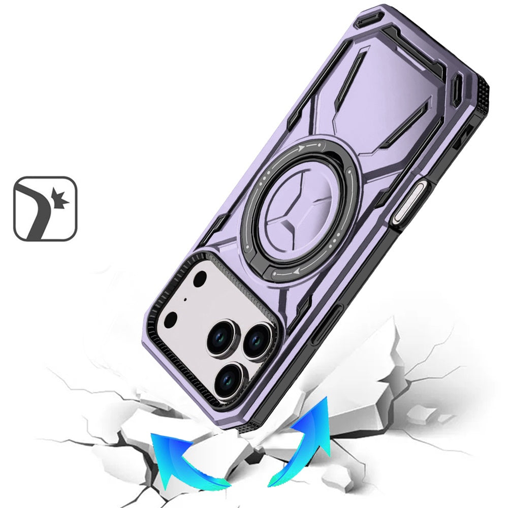 Phone Case for Apple iPhone 18 Pro Max Magnetic Ring Circle Stand Shockproof 360 Rotating Kickstand Hybrid Armor Anti Slip Protective Grip Frame Cover