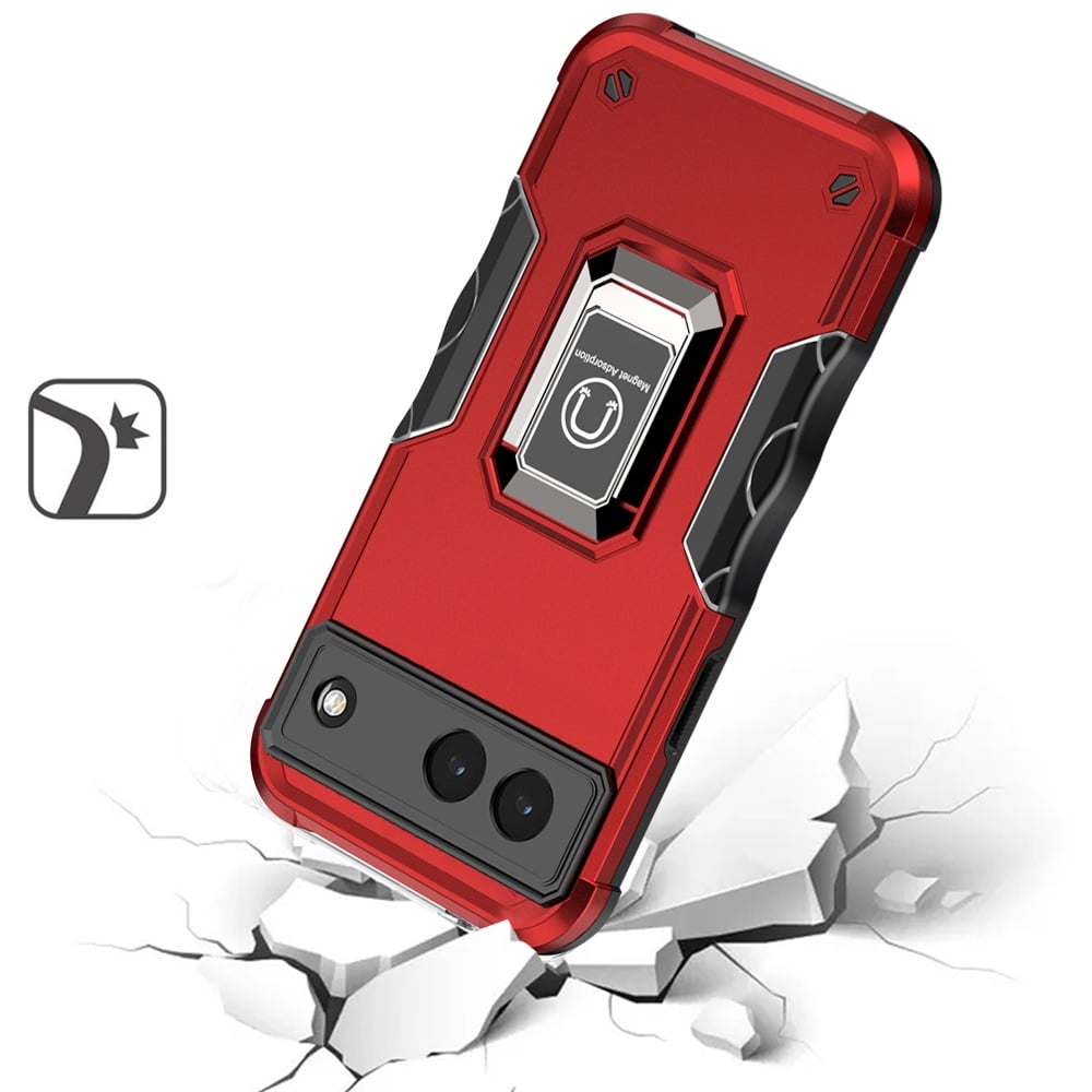 For Google Pixel 7A Hybrid Stand Magnetic Ring Holder Kickstand Heavy Duty Rugged Drop Silicone & Hard PC Shockproof Case Cover