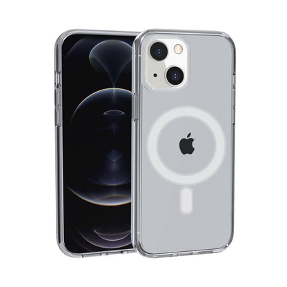 For Apple iPhone 17 AIR MagSafe Compatible Transparent Hybrid Case with Magnetic Circle, Shock Absorption TPU Rubber Case Cover Smoke Gray
