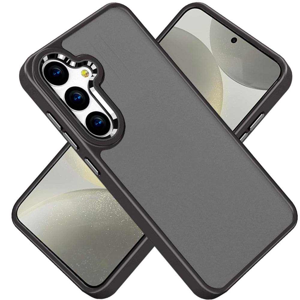For Samsung Galaxy S25 /S24 Slim Fit Thin Hybrid,Frosted Matte Polished Acrylic Hard PC with TPU Rubber Frame Case Cover
